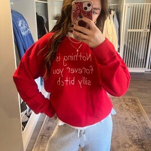 Lingua Franca Custom Hand Embroidered Sweatshirt